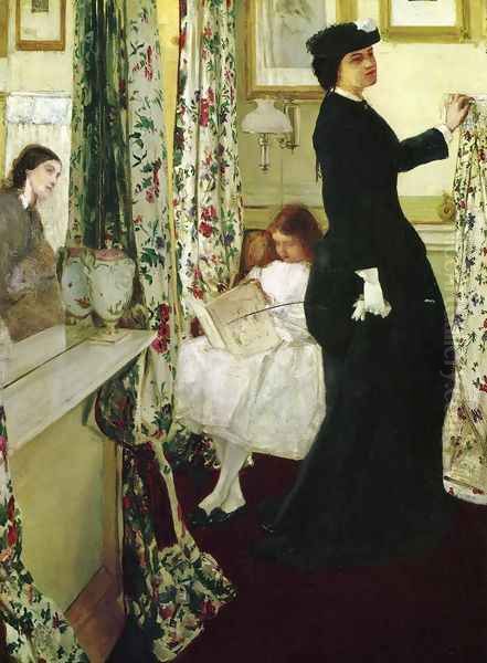 Harmony in Green and Rose- The Music Room 1860-61 Oil Painting by James Abbott McNeill Whistler