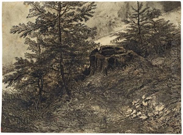 Waldstudie Oil Painting by Carl Gustav Carus