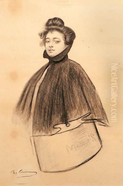 Retrato De Dama Oil Painting by Ramon Casas