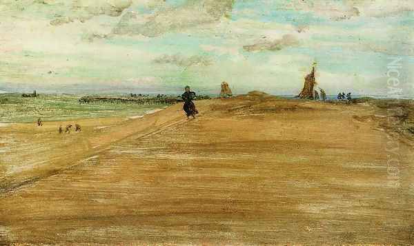 Beach Scene Oil Painting by James Abbott McNeill Whistler