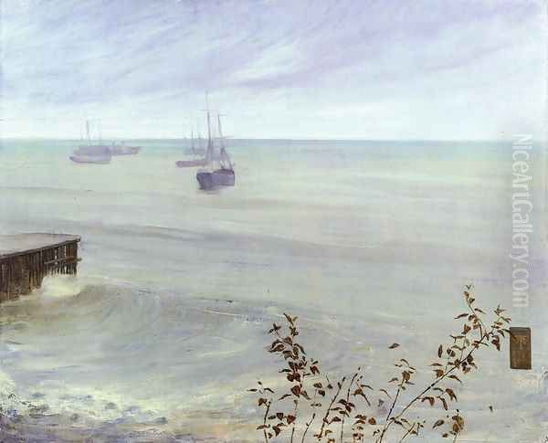 Symphony in Grey and Green- The Ocean 1866-72 Oil Painting by James Abbott McNeill Whistler