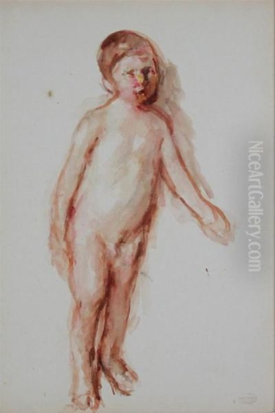 Enfant Nu Oil Painting by Mary Cassatt