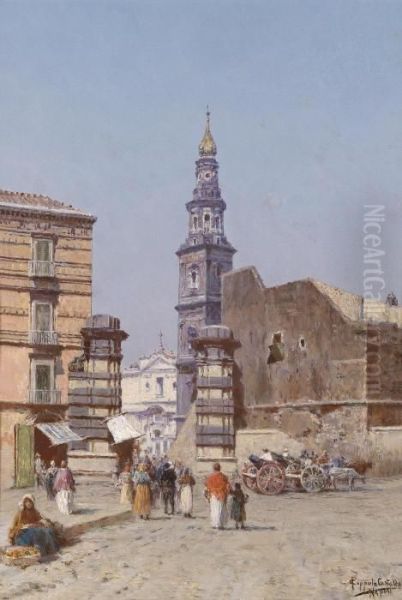 Naples Scene Oil Painting by Francesco Coppola Castaldo