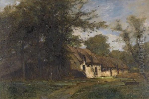 Bauernhutten In Der Normandie Oil Painting by Gustave Castan