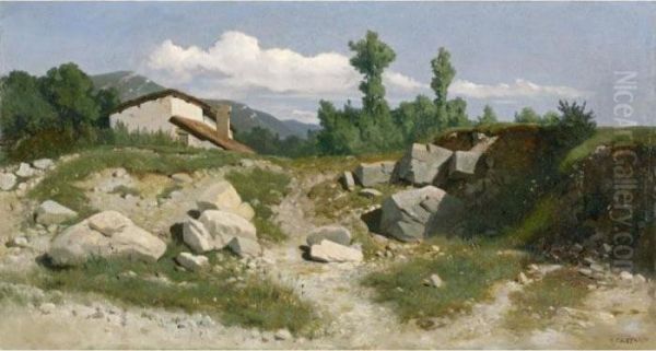 Sommerlandschaft Im Gebirge Oil Painting by Gustave Castan