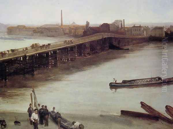 Brown and Silver: Old Battersea Bridge Oil Painting by James Abbott McNeill Whistler