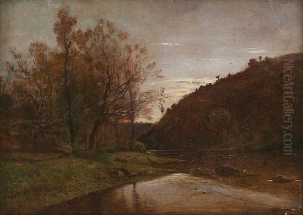 Paysage Fluvial Oil Painting by Gustave Castan