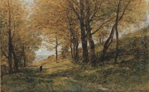 Allee Oil Painting by Gustave Castan