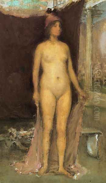 Purple and Gold: Phryne the Superb! - Builder of Temples Oil Painting by James Abbott McNeill Whistler