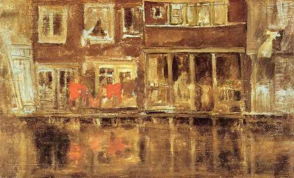 The Canal, Amsterdam Oil Painting by James Abbott McNeill Whistler