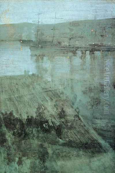 Nocturne in Blue and Gold: Valparaiso Bay Oil Painting by James Abbott McNeill Whistler