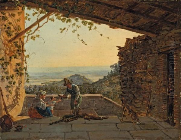 Die Heimkehr Des Bauern Von Der Hasenjagd Oil Painting by Franz Ludwig Catel