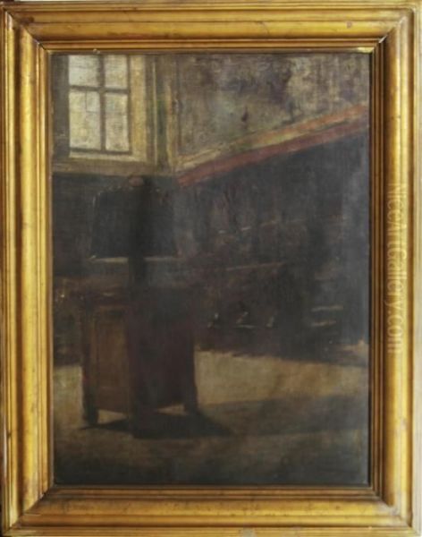 Interno Di Chiesa Oil Painting by Achille Cattaneo