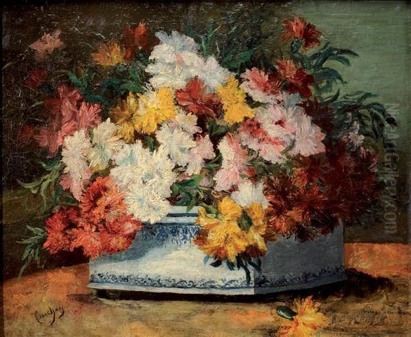 Jardiniere Fleurie Oil Painting by Eugene Henri Cauchois