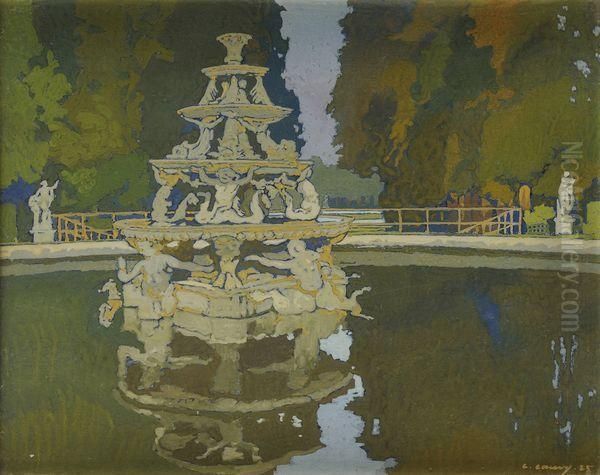 Fontaine Au Chateau De Versailles Oil Painting by Leon Cauvy