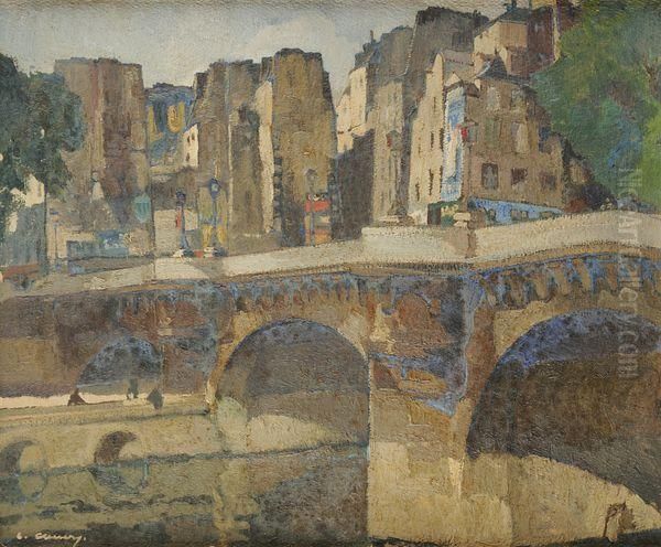 Le Pont Au Change Oil Painting by Leon Cauvy