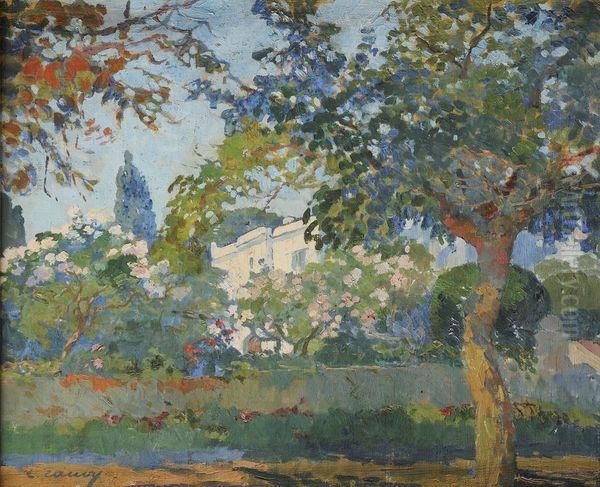 Jardins De La Villa Abd-el-tif A Alger Oil Painting by Leon Cauvy