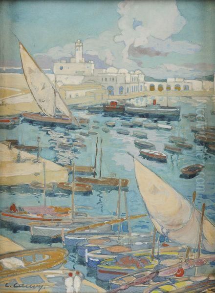 Le Port D'alger Oil Painting by Leon Cauvy