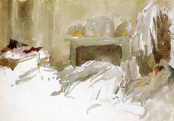 Resting in Bed Oil Painting by James Abbott McNeill Whistler