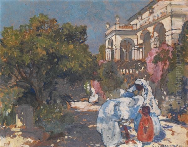 Femmes A Alger Oil Painting by Leon Cauvy