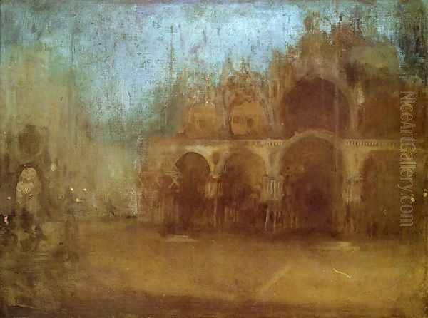 Nocturne: Blue and Gold - St Mark's, Venice Oil Painting by James Abbott McNeill Whistler