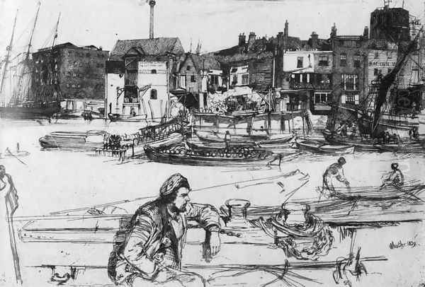 Black Lion Wharf Oil Painting by James Abbott McNeill Whistler