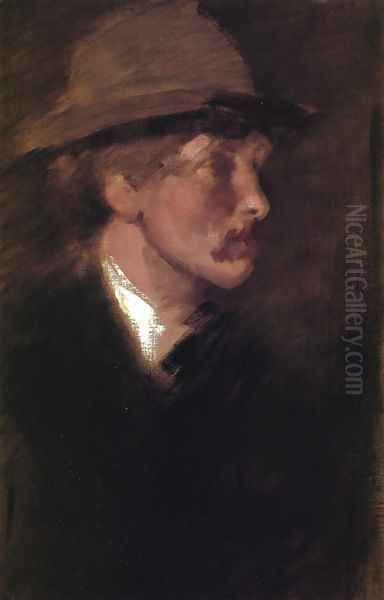 Study of a Head Oil Painting by James Abbott McNeill Whistler