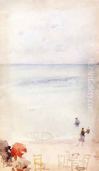 Note in Opal - The Sands, Dieppe Oil Painting by James Abbott McNeill Whistler