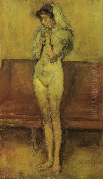 Rose and Brown: La Cigale Oil Painting by James Abbott McNeill Whistler