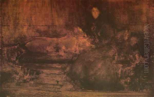 Brown and Gold: Portrait of Lady Eden Oil Painting by James Abbott McNeill Whistler