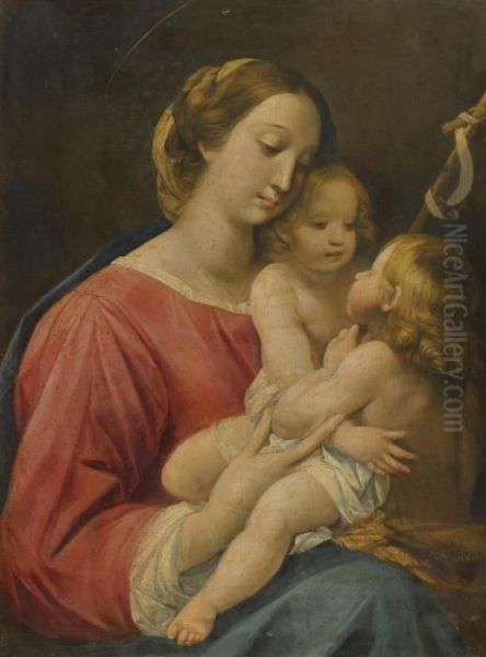 The Madonna And Child With The Infant Saint John The Baptist Oil Painting by Giuseppe Cesari