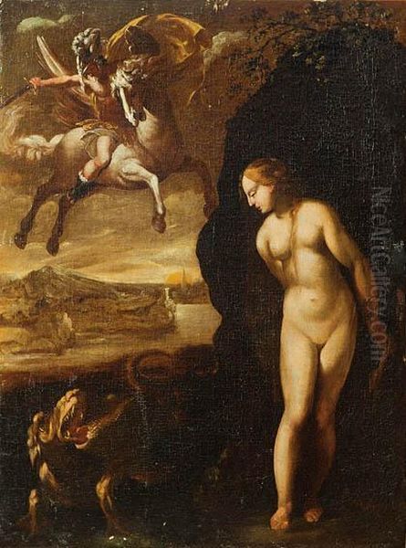 Perseo Y Andromeda Oil Painting by Giuseppe Cesari