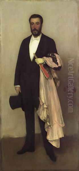 Arrangement in Flesh Colour and Black: Portrait of Theodore Duret Oil Painting by James Abbott McNeill Whistler