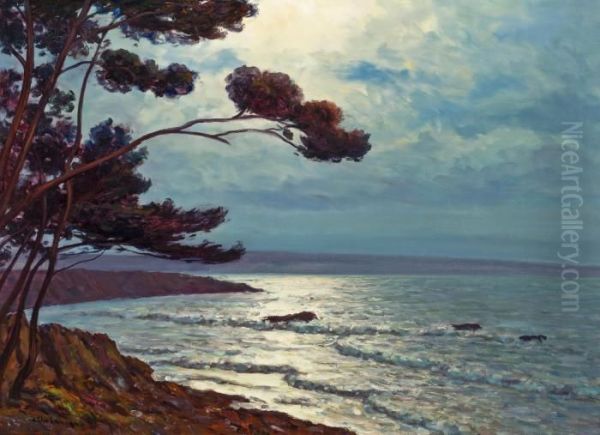 Mediterranean Seashore Oil Painting by Arsene Chabanian