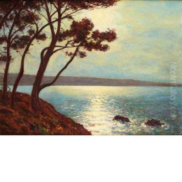 Moonlight On The Riviera Oil Painting by Arsene Chabanian