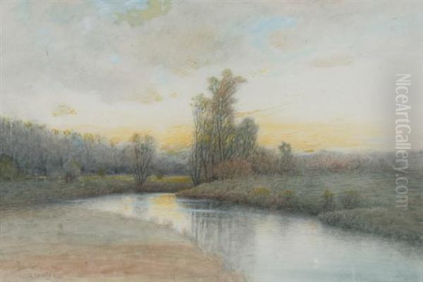 Winding Stream Oil Painting by Samuel R. Chaffee