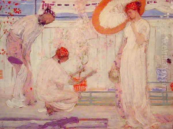 The White Symphony: Three Girls Oil Painting by James Abbott McNeill Whistler