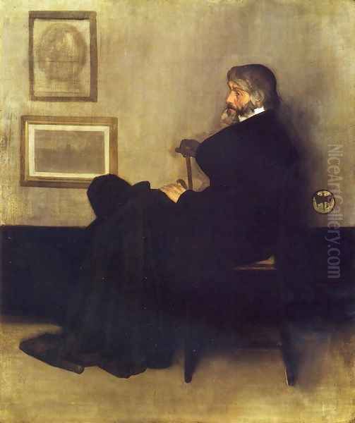 Arrangement in Grey and Black, No.2: Portrait of Thomas Carlyle Oil Painting by James Abbott McNeill Whistler