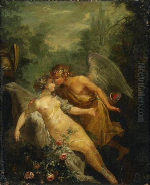 Venus Och Amor by Charles Michel-Ange Challe