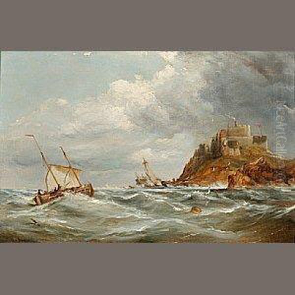 Shipping Off A Castle Oil Painting by George Chambers