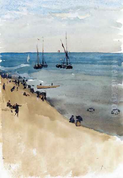 Green and Silver - The Bright Sea, Dieppe Oil Painting by James Abbott McNeill Whistler