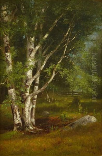 Silver Birches Oil Painting by Benjamin Champney