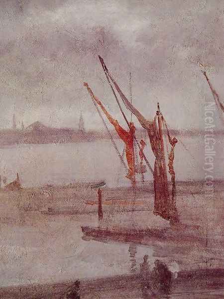 Chelsea Wharf: Grey and Silver Oil Painting by James Abbott McNeill Whistler