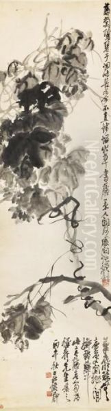 Grape Vines Oil Painting by Wu Changshuo