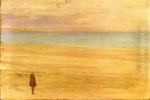 Harmony in Blue and Silver: Trouville Oil Painting by James Abbott McNeill Whistler