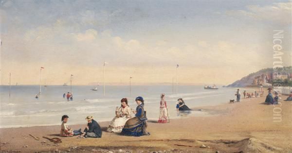 Elegantes Sur La Plage Oil Painting by John Watkins Chapman