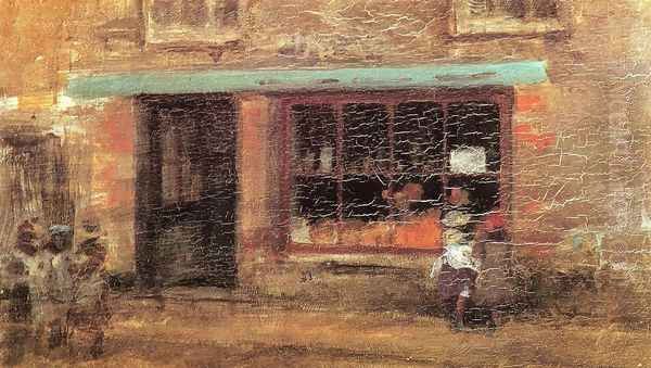 Blue and Orange: The Sweet Shop Oil Painting by James Abbott McNeill Whistler