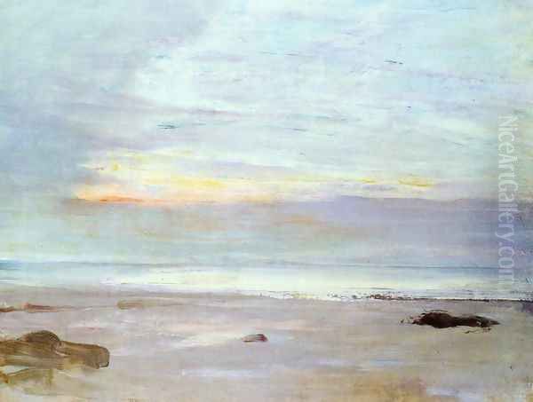 Crepuscule in Opal: Trouville Oil Painting by James Abbott McNeill Whistler