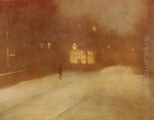 Nocturne, Grey and Gold Oil Painting by James Abbott McNeill Whistler