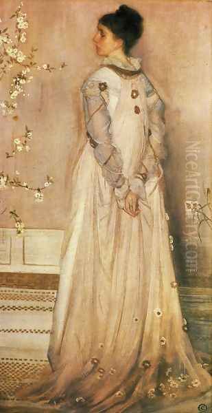 Symphony in Flesh Colour and Pink: Portrait of Mrs. Frances Leyland Oil Painting by James Abbott McNeill Whistler